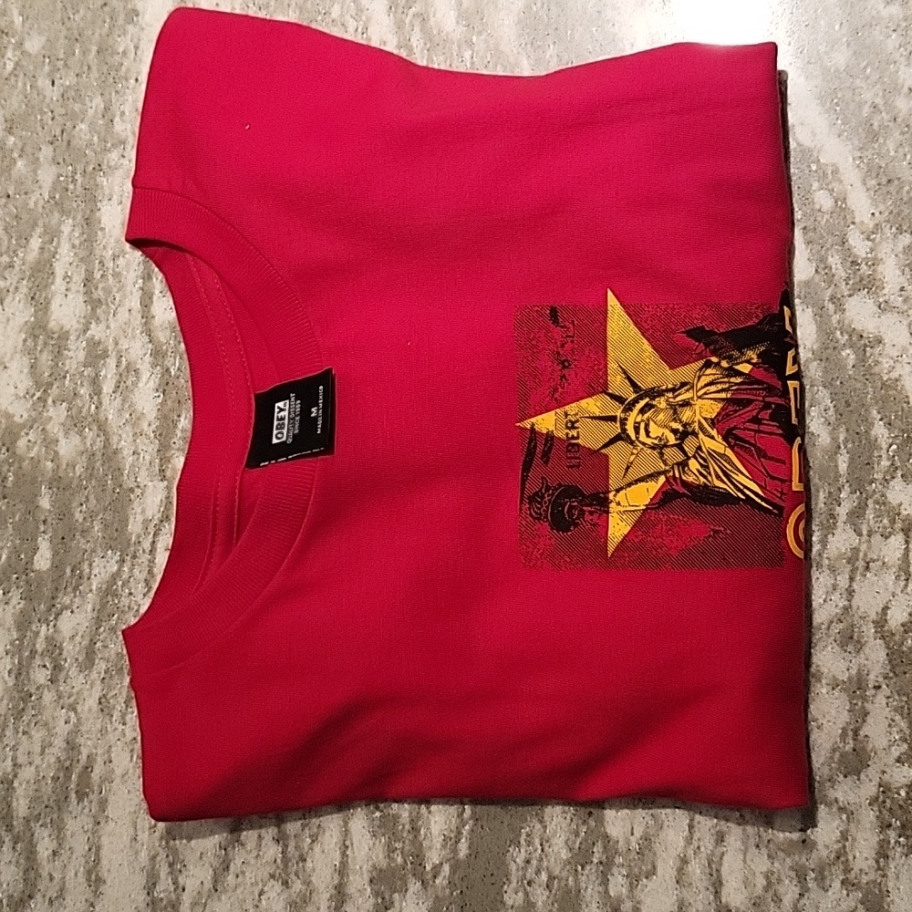 Red Obey Tshirt, Size Medium